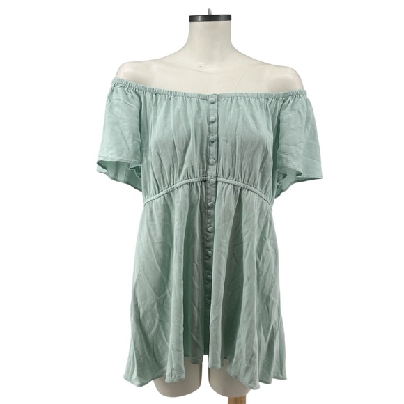 NWT Torrid Babydoll Crepe Off-Shoulder Top Size 1 1X - Picture 5 of 13